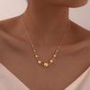Stainless Steel Jewelry Necklaces For Women  Fashion Beaded Chain 18K Gold Color Mom Girlfriend  Valentine's Day Gift Gift