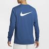 Nike Sportswear Logo Print Crew Neck Long Sleeve T-Shirt Men Tops Garden-Blue HQ1569-421