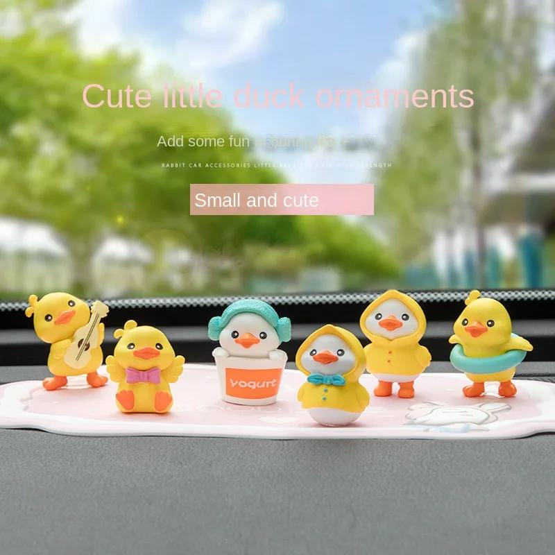 New Creative Mini Yellow Car Duck Rubber Car Accessories Dashboard Toys Little Duck Car Decoration Interior Cute Accessories