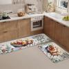 Christmas Velvet Non-Slip Water-Absorbent Floor Mat Set - Easy Clean, Dirt Resistant, Decorative Kitchen Rugs.
