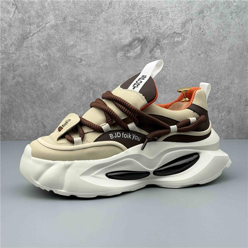 Fashion Luxury New Designer Men's Thick Soled All Match Air Cushion Shoes Causal Flats Moccasins Male Hip-hop Walking Sneakers