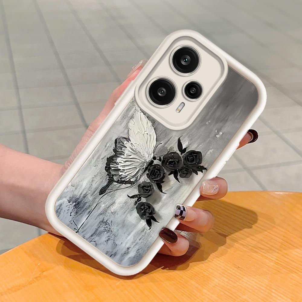 

Мягкий силиконовый квадратный чехол с рисунком лестницы для телефона, полное покрытие, противоударный защитный резиновый чехол для камеры для Xiaomi Redmi Redmi Note 13R 5G белый