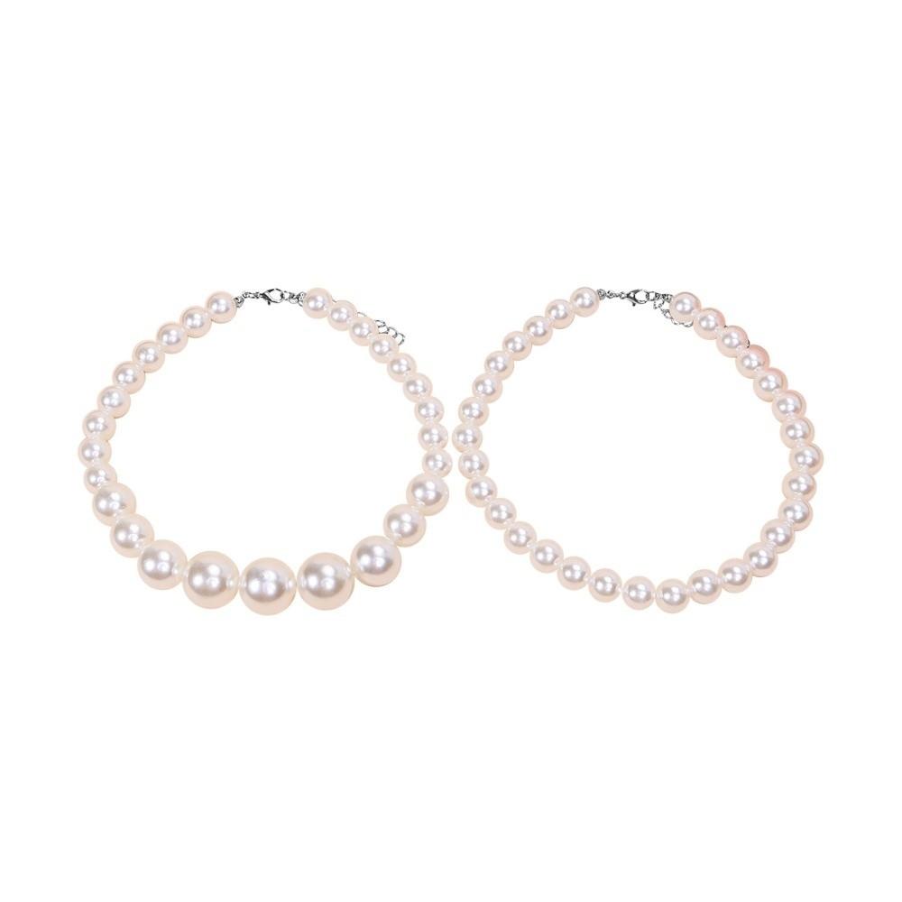 Double Row Choker Necklace Elegant Design Clavicle Chain New Pearl Beaded Necklace  Jewelry