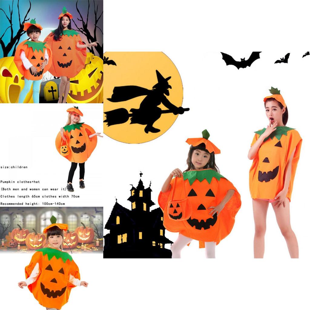 Halloween Pumpkin Costume Adult Parent-child Clothing Cosplay Fancy Dress Party