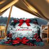 1pc Christmas Decorations Outdoor Flannel Blanket Soft All Season Polyester Throw , Perfect for Picnics & Travel , Picnic Accessory