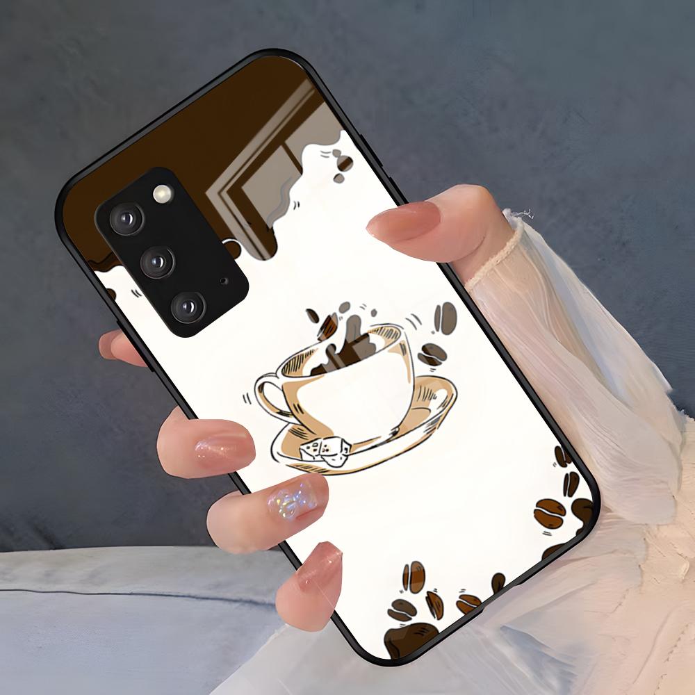 Coffee Art Phone Case For Samsung S26 S25 Plus S20 S20 Plus S22 Ultra S23 FE S21 Plus S21 Ultra Glass Cover
