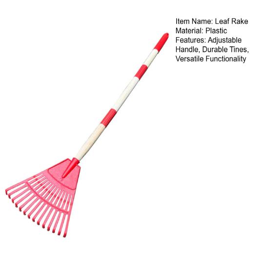 Leaf Rake Detachable Handle Length Lightweight Lawn Rake Adults Kids Extendable Garden Rake Outdoor Leaf Collector