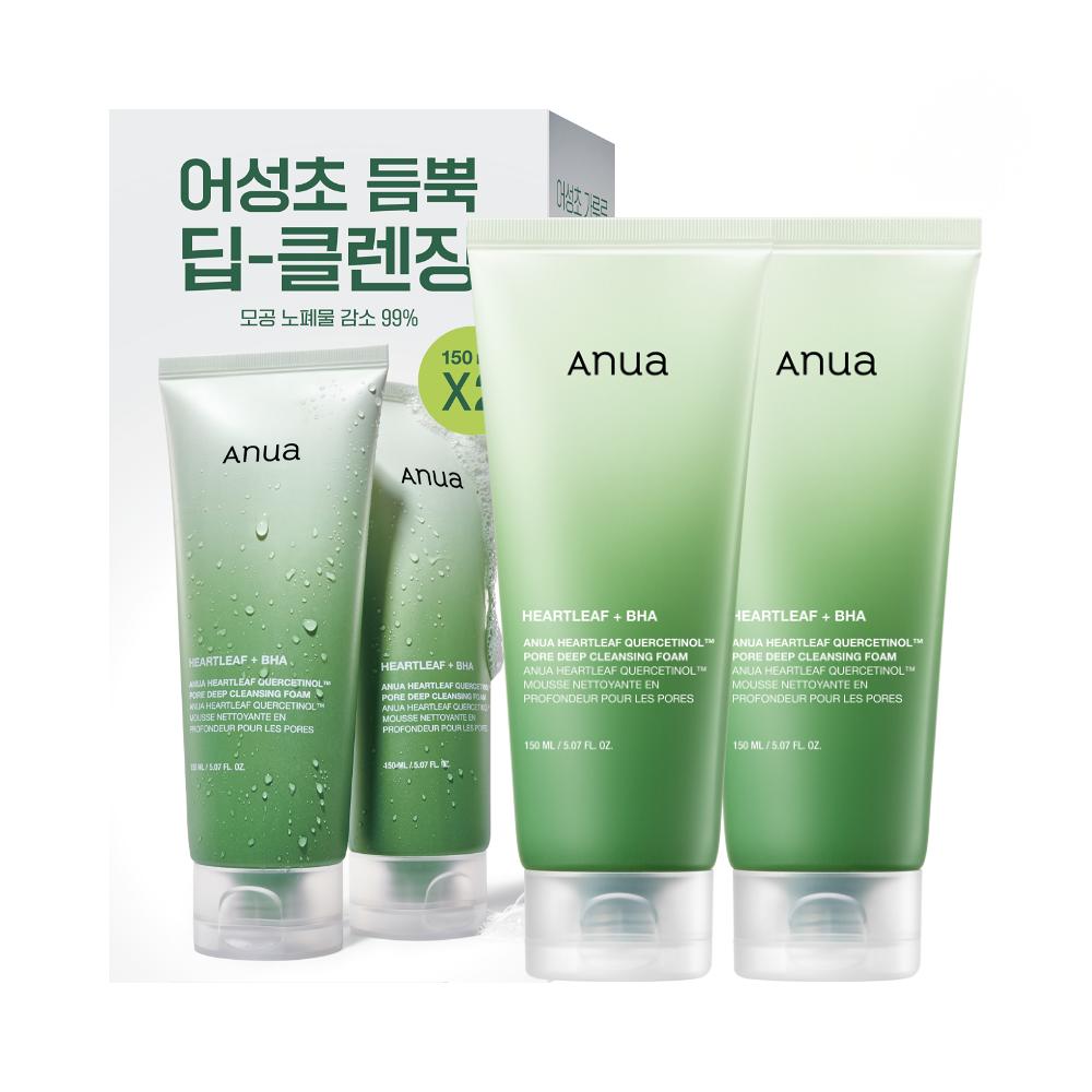 ANUA Heartleaf Pore Control Cleansing Foam Double Set (150 ml × 2)