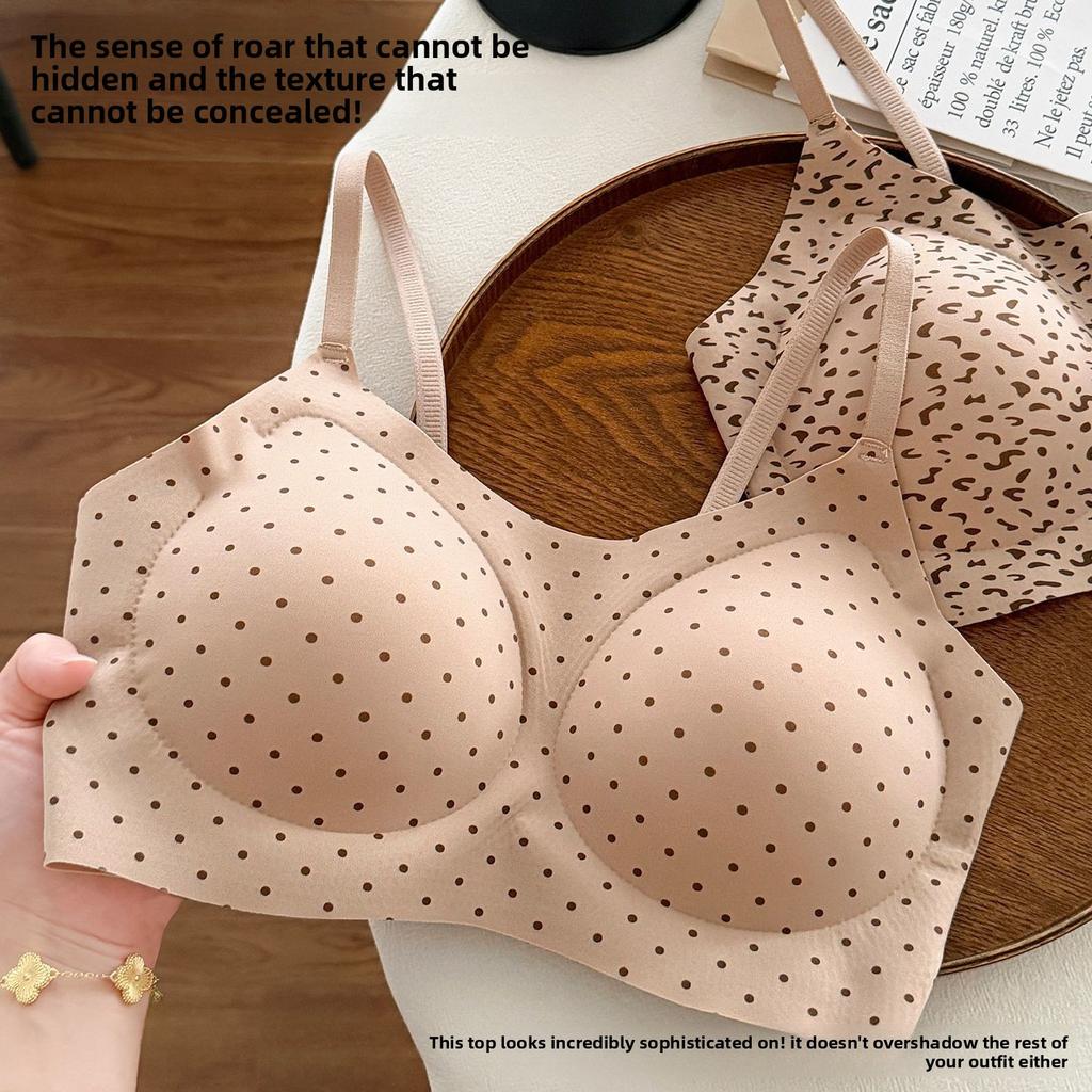 Ladies Spring and Summer Thin New Small Breast Gathers No Steel Ring Anti Light No Trace Beauty Back Underwear