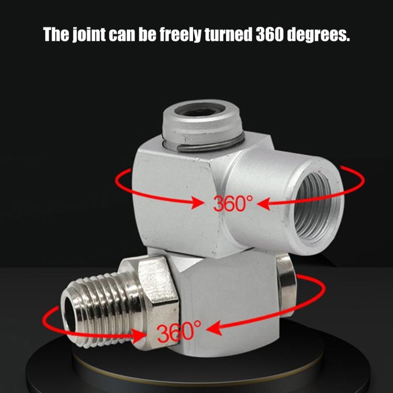 1/4inch Male and Female Threads Air Fittings Aluminum 360 Degree Swivel Air Hose Connectors Pneumatic Tool Parts