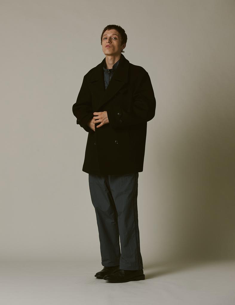 Namerclothing Double Breast Mid Wool Coat Black