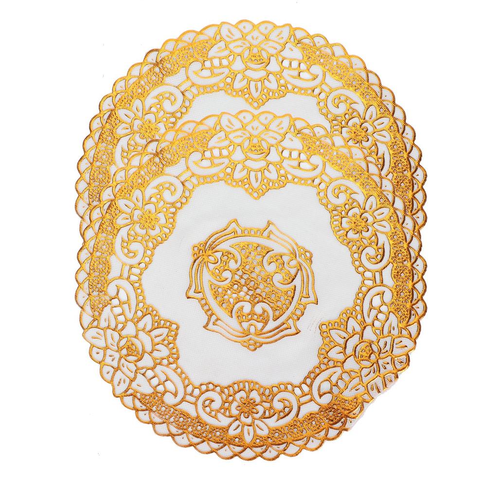 2 st 20x20 cm Bordstabletter Guld Placemats Kaffekoppsmattor Underlägg för Bröllopsfest TillbehörTyp 04