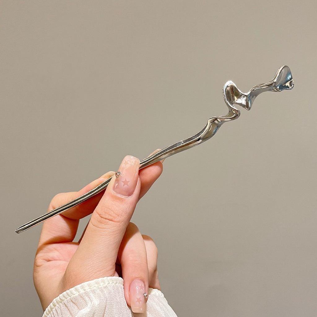 

Современная китайская металлическая заколка для волос: Вдохновленная античностью, простая прическа пучок для женщин