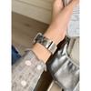Embossed Stainless Steel Metal Strap for Apple Watch Ultra, Slim Stylish Band for iWatch Series 11/10/9/8/7/6/SE/5, 38/40/42/45/46/49mm