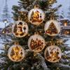 3D Christmas Snow Globe Ornament Xmas Tree Santa Snowman Glowing Hanging Decor Home Party Christmas Accessories New Year Gifts 7