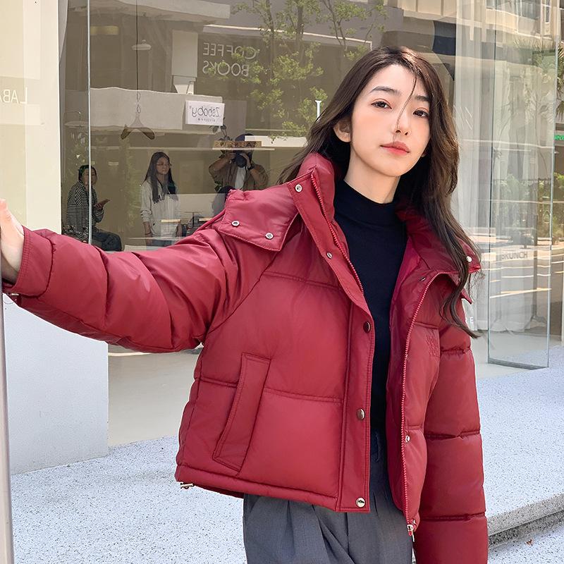 Padded women's short hooded jacket 2025 new winter thickened design padded jacket
