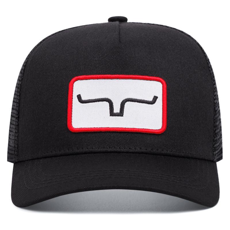 La Casquette en Maille de Forme Cornue Brodée Color-Block Est Une Casquette de Baseball Tendance à la Mode Pour les Loisirs Quotidients et les Sports de Plein Air