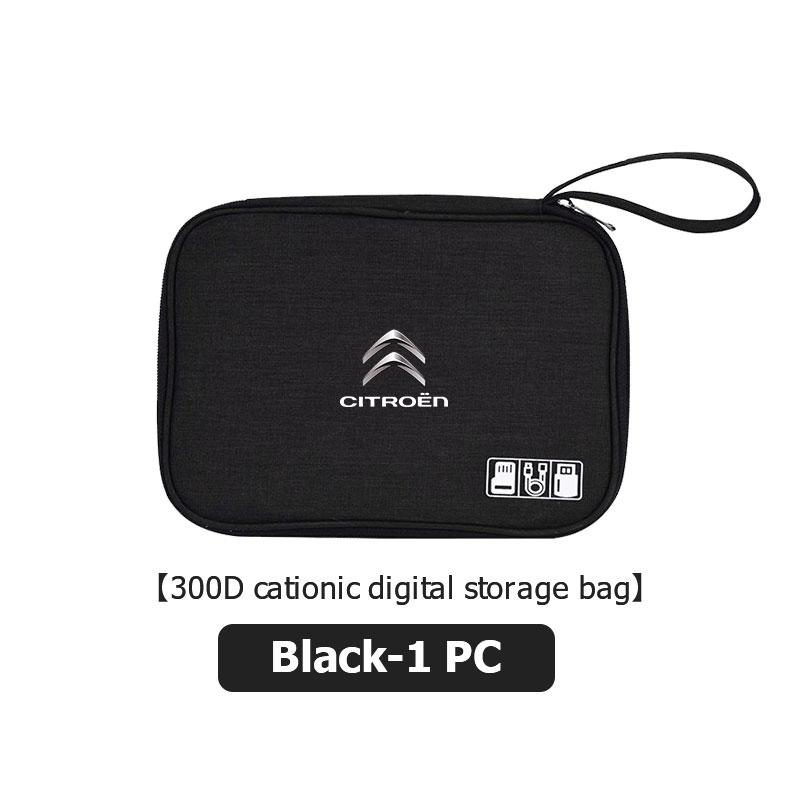 Travel Digital Charger Data Multi-Function USB Cable Storage Bag For Citroen C4 C3 C5 C1 C2 C6 VTS C4L DS3 DS4 DS5 Grand