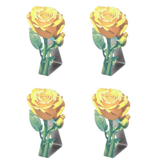 4Pcs Stainless Steel Rose Tablecloth Clip Non-slip Indoor Outdoor Wedding