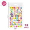 0.5-inch Cartoon Letter Sticker Set 15 Pieces 1350 Pieces Handbook Material Decoration Guka Letter Sticker