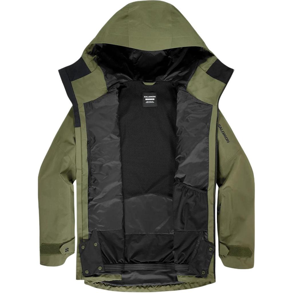 SALOMON Solid Color Hooded Zip Pocket Long Sleeve Jacket Men Jackets Green LC2305200