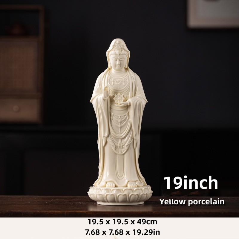 19inch Guanyin Bodhisattva Buddha Statues Ceramic Statues Avalokitesvara Buddha God HOME Shrine Altar FENG SHUI Statue