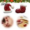 Christmas Jewelry for Women 1 Pair Stud Earrings, Sparkly Red Rhinestone Stocking Costume And Santa Hat Holiday Gifts Gift Girls