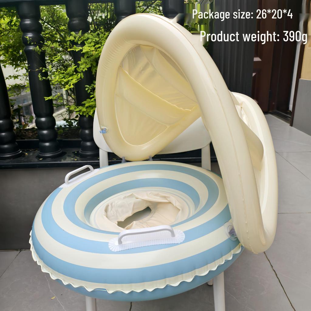 Large Toddler Boat-Themed Swimming Ring with Canopy & Steering Wheel