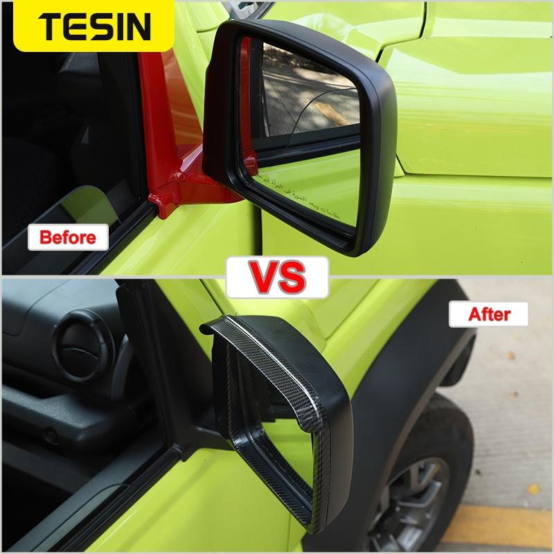 TESIN Auto Außenrückspiegel Regen Augenbraue Dekoration Rahmenabdeckung Aufkleber für Suzuki Jimny 2022