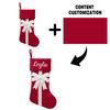 Embroidered Velvet Christmas Stocking With, Kids Candy Gift Bag for Fireplace Hanging