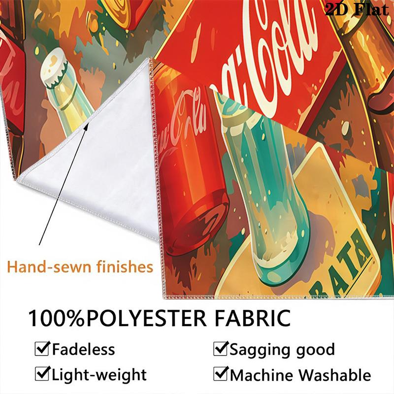 Retro Cocacola Wall Tapestry Tapestry Wallmounted Background Cloth Homestay Soft Decoration Tapestry Home Decor Background Wall Hanging Cloth