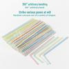 Mont 5*210 Disposable Colored Striped Bendable Straws, Food-Grade PP, Ideal for Drinking Juice (For Household, Mother and Baby Use)