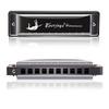 EVERJOYS Diatonic Harmonica 10 Hole Blues Harp with Polishing Instruction Key of C Case, Cloth, Manual,