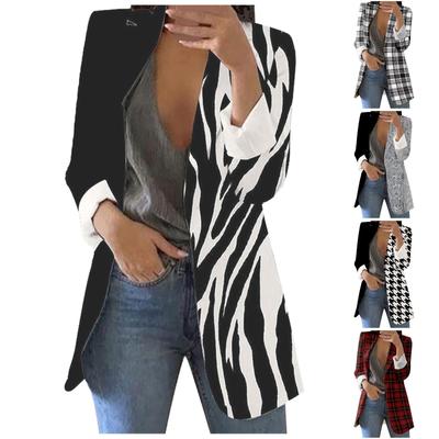 Damenmode Revers bedruckte Jacke Temperament Freizeitanzugjacke