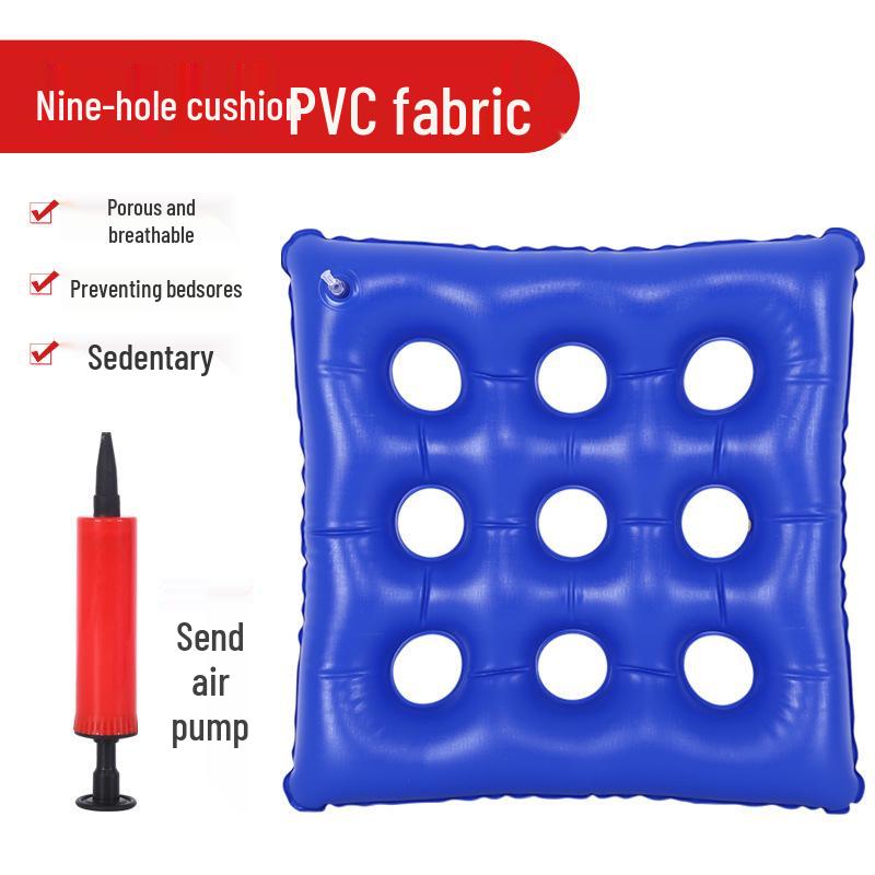 Inflatable Round Seat Cushion, Anti-Bedsore PVC Air Cushion, Light Blue