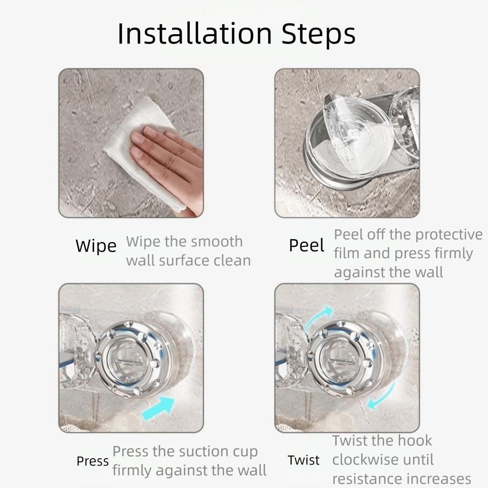 Practical Plastic Suction Cup Hooks Waterproof Removable Bathroom Wall Hook Seamless Punch Free Shower Towel Holder for Home