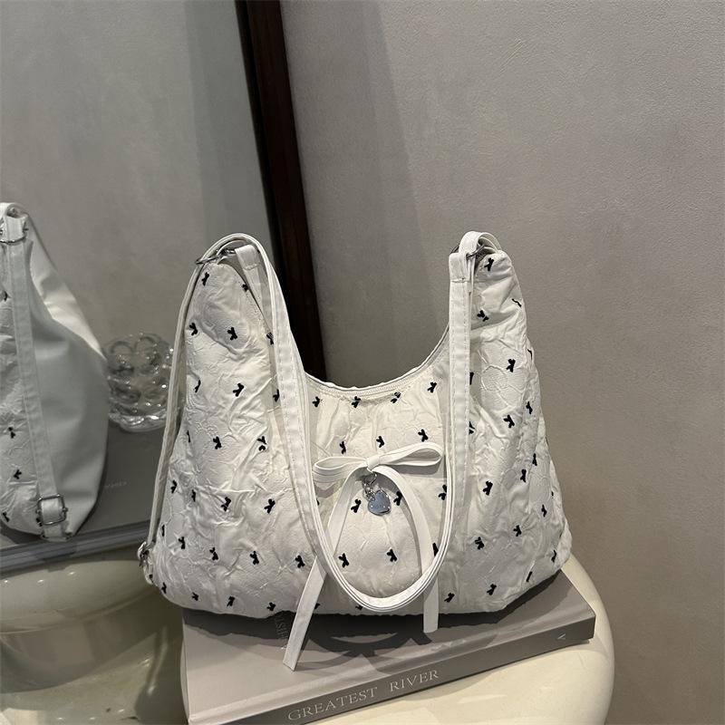 

Сумка-бант ленивая милая литературная большой вместимости на плечо новая модная дорожная универсальная студенческая сумка-рюкзак белый