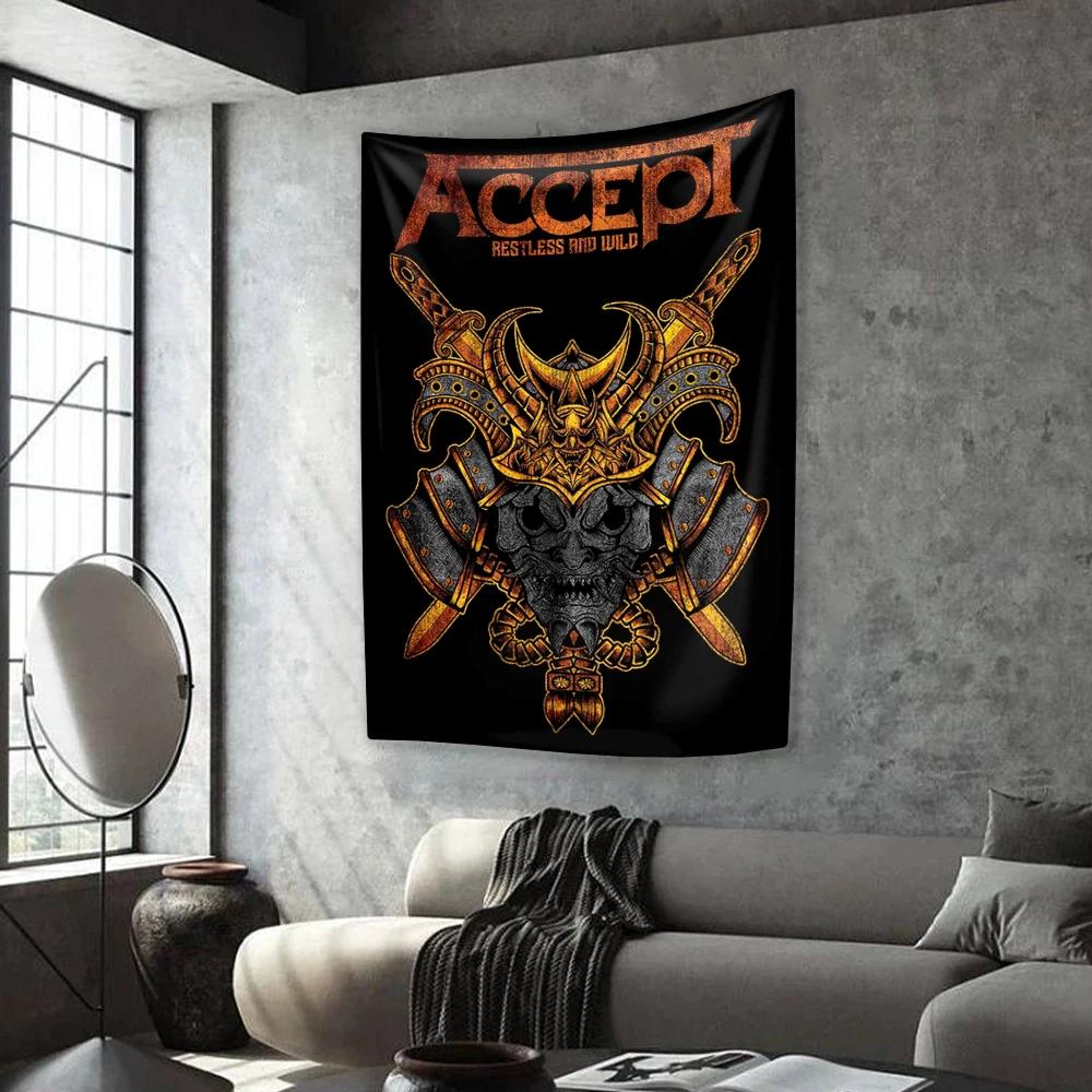 Německá rocková kapela Tapiserie Akceptuje Heavy Metalovou hudbu Domácí dekorace Nástěnná závěsná pokrývka Pozadí do ložnice na kolejích Festivalové dárky