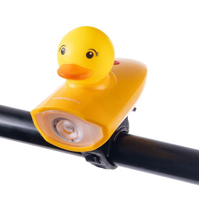 USB Rechargeable Waterproof Front Bike Light with Horn for Night Riding
