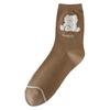 Socks Coffee Color Cute Bear Medium Tube Socks Season College Style Pure Cotton Bow Stacking Socks Women