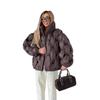 Women's Black Puffy Short Puffer Jacket Hooded Quilted Winter Coat Casual Outerwear