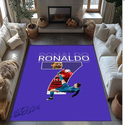 Cristiano Ronaldo Printed Flannel Area Rug Non Slip Soft Polyester Floor Carpet Indoor Decor Mat for Bedroom Living Room Sofa