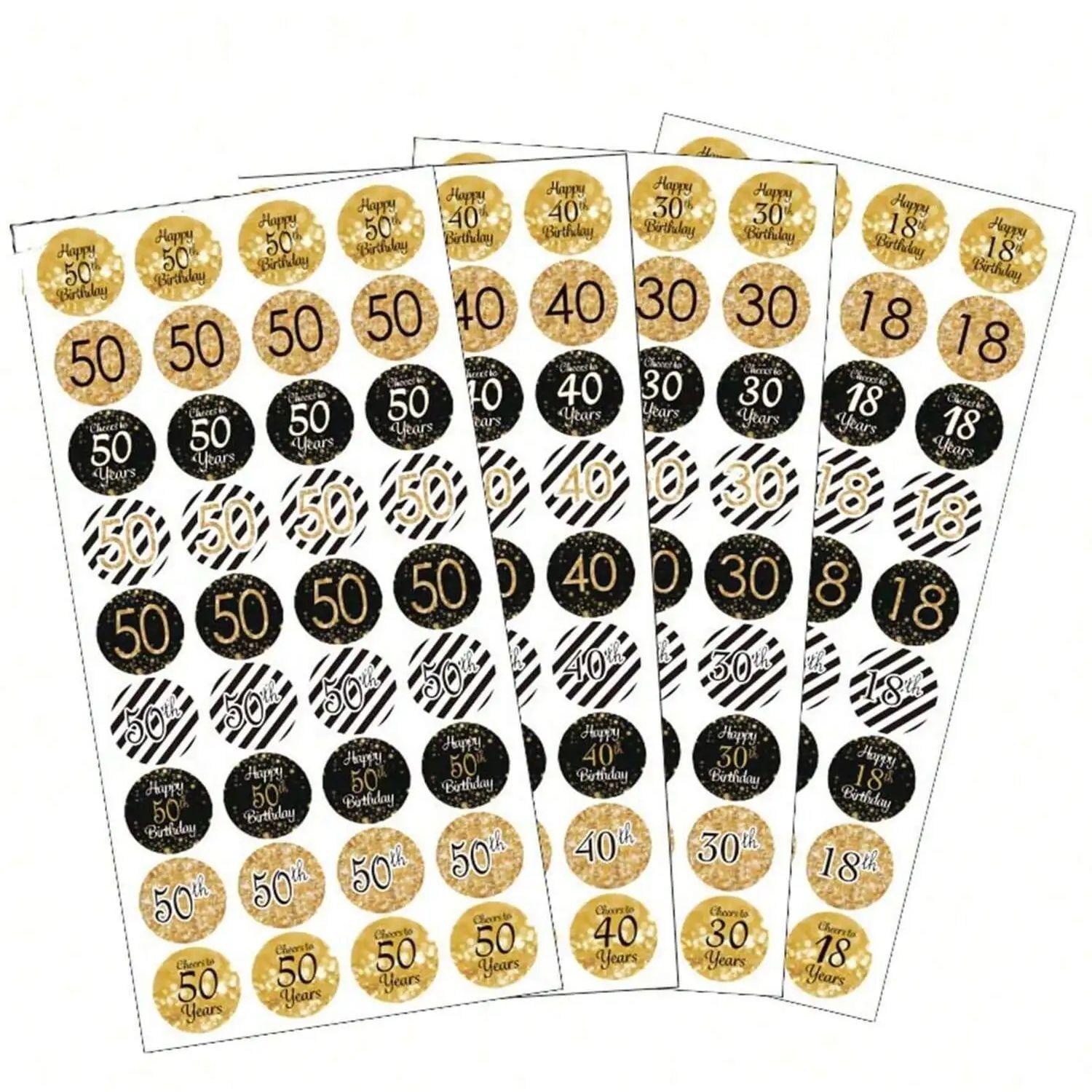 1 Pack 18th 30th 40th 50th 60th 60th 70th 80th 90th Birthday Party Favor Stickers (36 pcs) 80th
