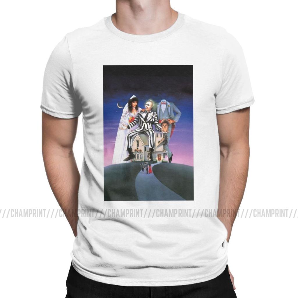 Beetlejuice Movie Poster Men T Shirts Horror Casual Tee Shirt Short Sleeve Crew Neck T Shirt