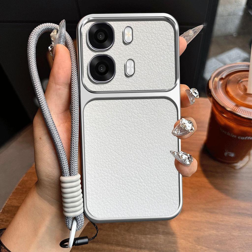 Luxury Big Window Phone Case with Lanyard for OPPO A6s 5G Premium Textured Casing