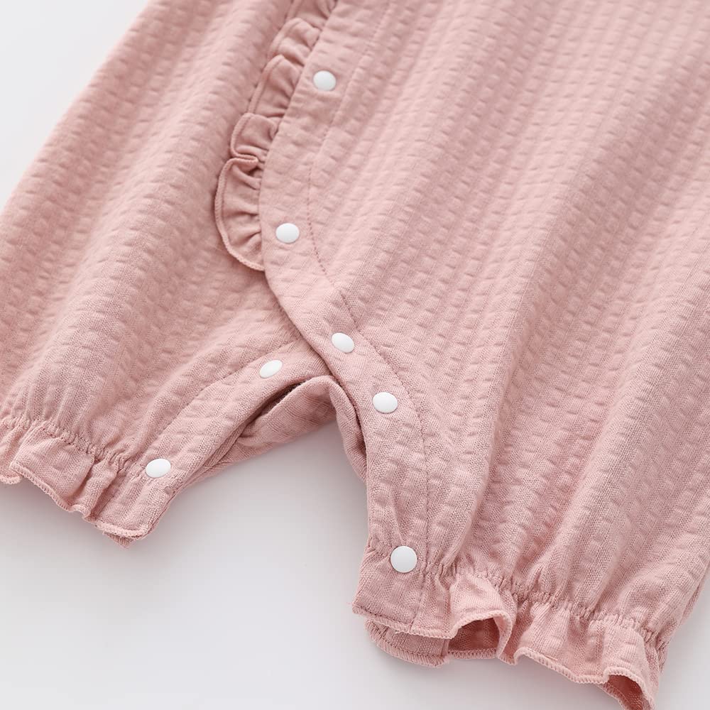 Baby Clothes Short Sleeve Summer Clothes Coverall Open Front Hair Ornament Girls Romper Baby Preparation Girls Casual Everyday Wear Shrine Visit