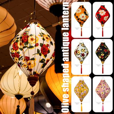 12/14inch New Year Lantern Handmade Vintage Chinese Floral Pattern Lantern Oriental Silk Palace Lanterns Festival Party Decor