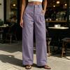 Women's Casual Color Wide Leg Pants Mid Loose Fit for Everyday Wear