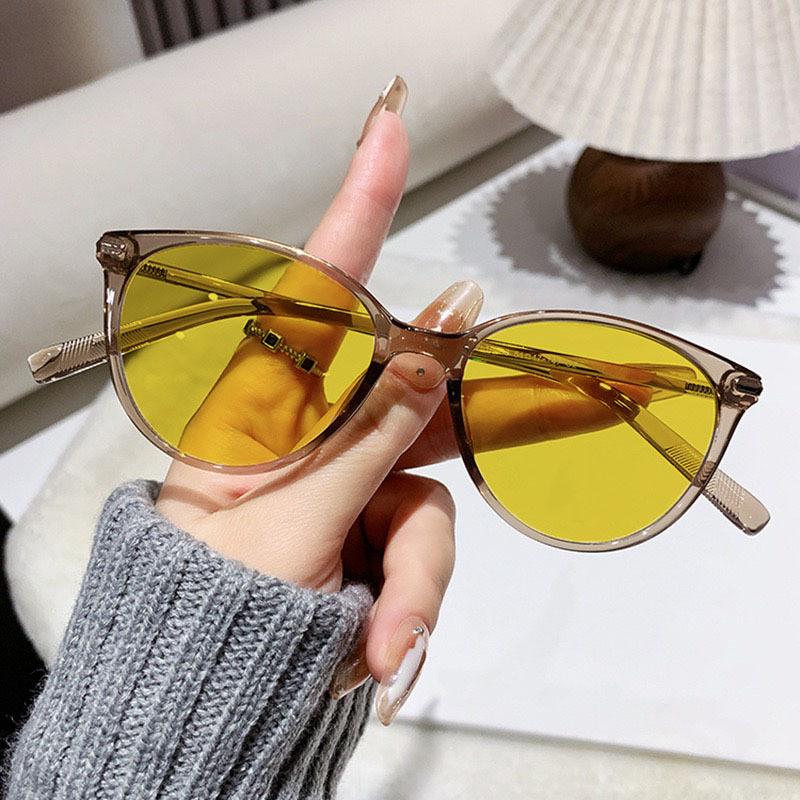 Fashionable Cat Eye Night Vision Goggles Myopia Glasses for Day and Night Driving High-definition Vision Men Wome Near Sight Glasses
