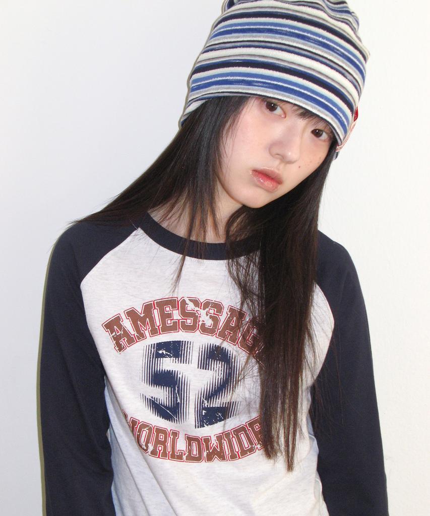 AMES-WORLDWIDE Soft Stripe Beanie Blue